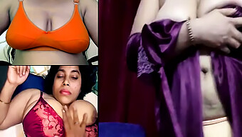 Mature Indian Bhabhi With Big Tits And Nipples In Indian Nylon Saree