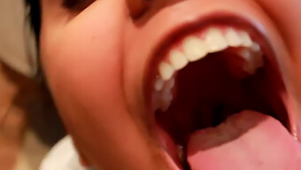 Tongue And Throat Play In This Mouthful Video