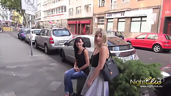 Blond Dziwka Dostaje Pełną Buzię Spermy Na Parkingu.