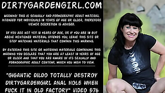 Dirtygardengirl Takes A Pounding From A Massive Dildo In Public