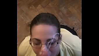 Blowjob And Cumming In 4eyes' Video