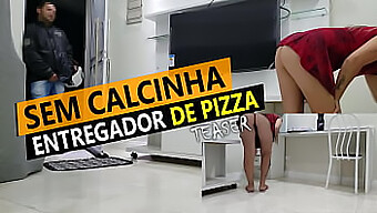 Pantyless Pizza Girl Cristina Almeida Receives Delivery In Quarantine