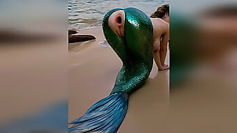 ¡un Extraño Curioso Penetra Vigorosamente A Una Sirena En La Costa, Provocando Que Su Delicado Trasero Se Abra De Un Intenso Encuentro Anal Al Aire Libre - Generado Por La Ia Porno!